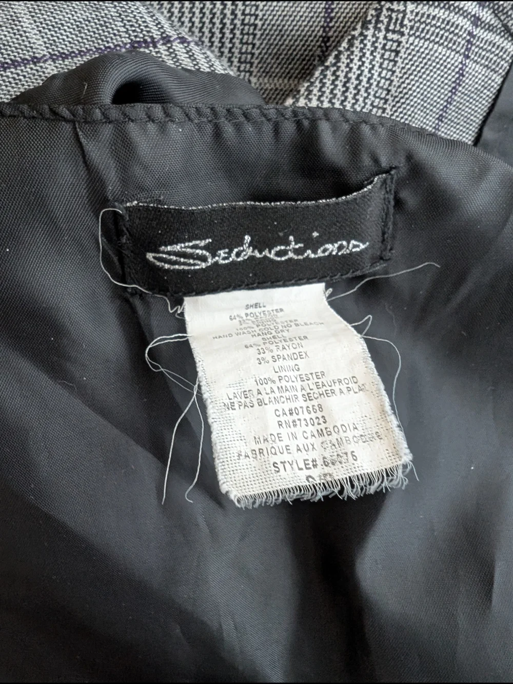 Office Siren Gray Plaid Button Front Vest - Picture 8 of 8